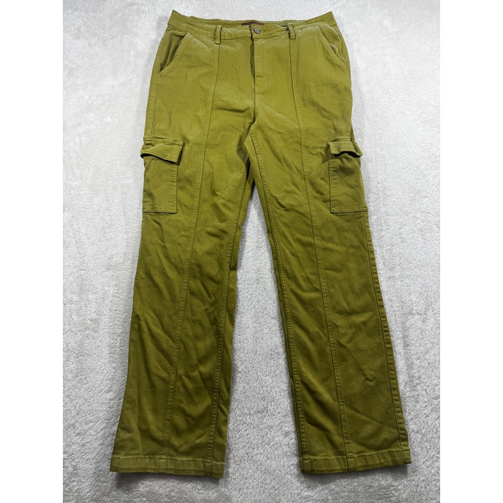 Judy Blue Womens Straight Cargo Stretch Olive Green Jeans 15/32 Meas: 33x30.5